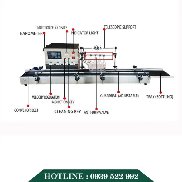 Máy Chiết Rót Dạng Lỏng 7 Vòi Bán Tự Động 8 May chiet rot dang long 7 voi ban tu dong 2