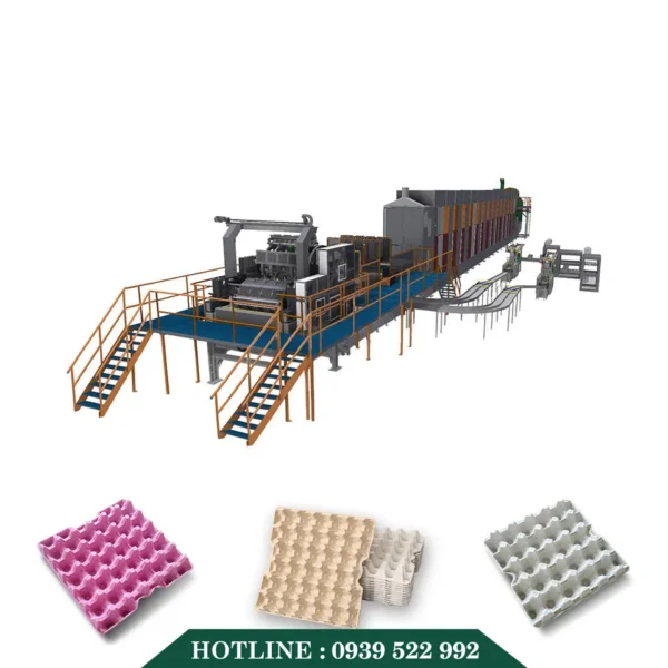 Dây Chuyền Sản Xuất Khay Trứng Tái Chế Tự Động 8 day chuyen san xuat tai che khay trung tu dong 3