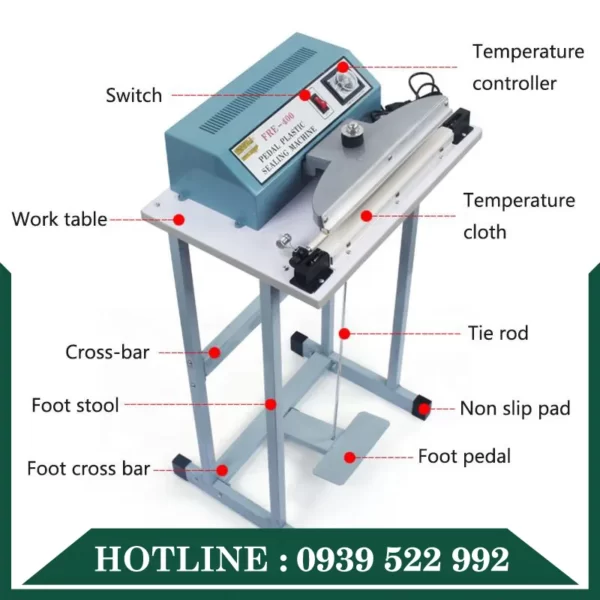 Máy Hàn Miệng Túi Dập Chân Dây Nhiệt Plastic 9 may han mieng tui dap chan day nhiet plastic 1