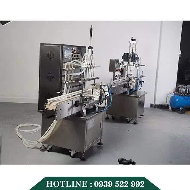 Dây Chuyền Chiết Rót Siết Nắp Tinh Dầu 6 Vòi - Ảnh 4