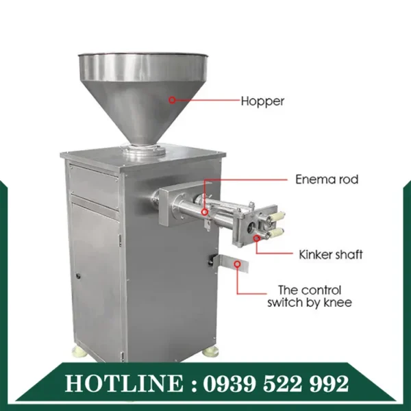 Máy Đùn Xoắn Xúc Xích Định Lượng Khí Nén GC-2 6 may buoc dau xuc xich tu dong ak 800 1 1