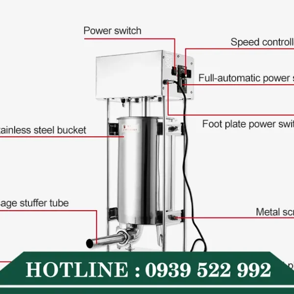 Máy Đùn Xúc Xích Dùng Điện 15 Lít 13 may dun xuc xich dung dien 15 lit 3
