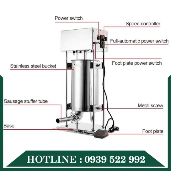 Máy Đùn Xúc Xích Dùng Điện 20 Lít 9 may dun xuc xich dung dien 20 lit 4
