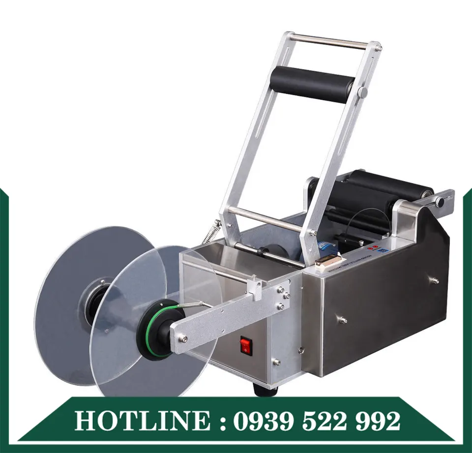 Máy Dán Decal Chai Tròn Bán Tự Động Có In Date - Ảnh 3