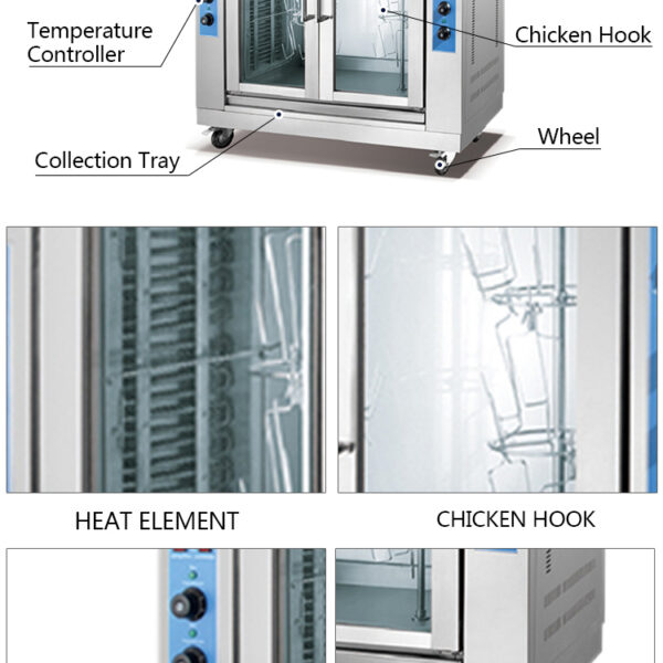 Lò Quay Vịt Bằng Điện YXD-206 Dạng 2 Cửa 6 lo quay vit bang dien yxd 206 dang 2 cua 2